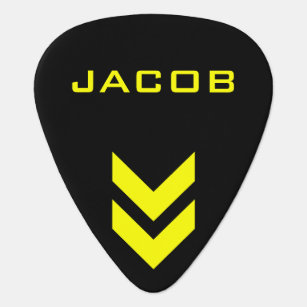 Black and Yellow Personalized Name Guitar Pick