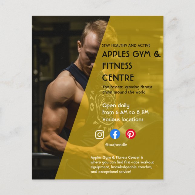 black and yellow Photo gym personal trainer fit Fl Flyer (Front)