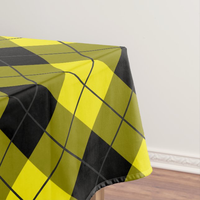 Black and Yellow Plaid Tablecloth (In Situ)
