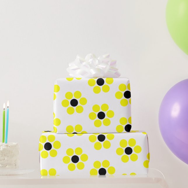 Black and Yellow Simple Modern Retro Wrapping Paper (Party Gifts)