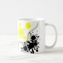 Black and yellow splash paint
