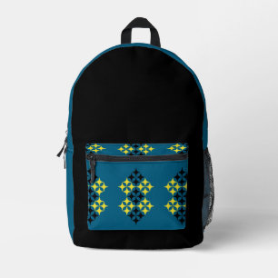 Black and Yellow Stars Printed Backpack