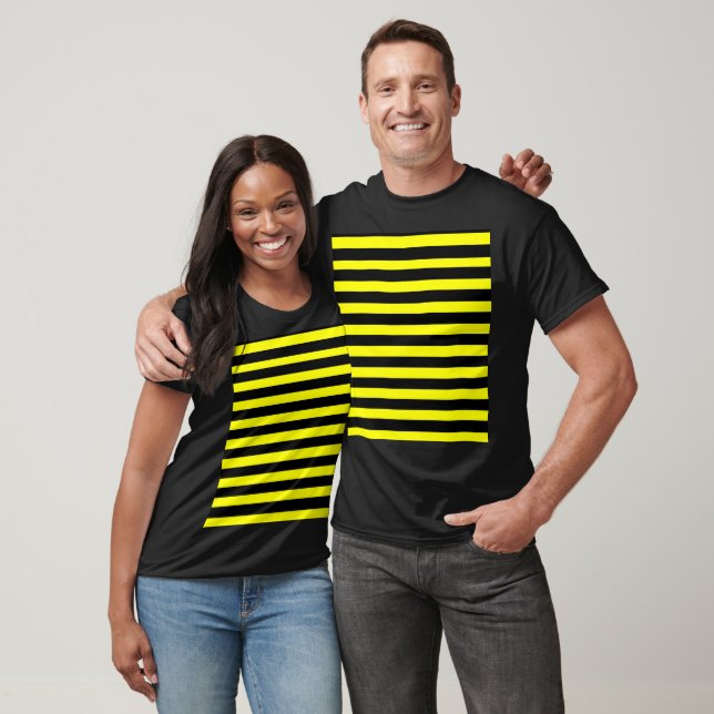 Black and Yellow Striped CUSTOMIZABLE T-Shirt (Unisex)