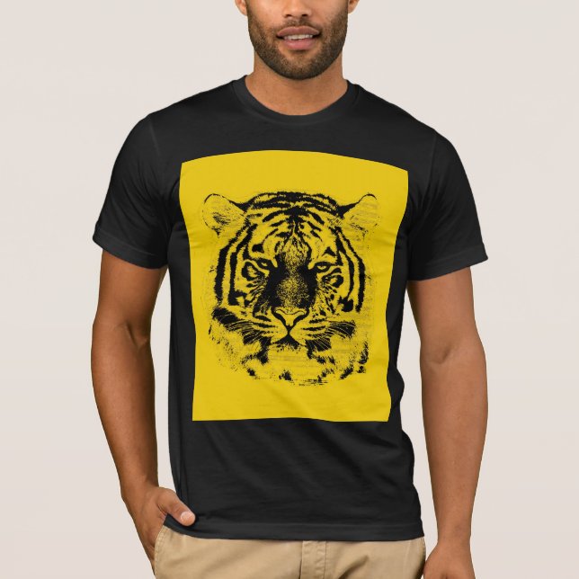 Black and Yellow Tiger Face T-Shirt (Front)