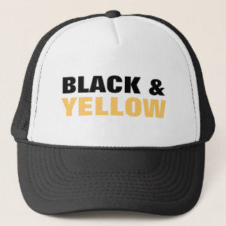 BLACK AND YELLOW TRUCKER HAT