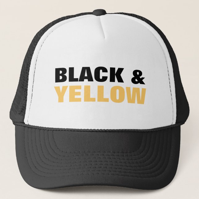 BLACK AND YELLOW TRUCKER HAT (Front)