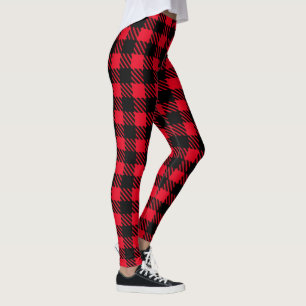 Black and Your Colour Buffalo Plaid Leggings