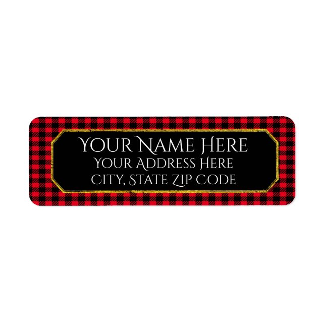 Black and Your Colour Gingham Text (Front)