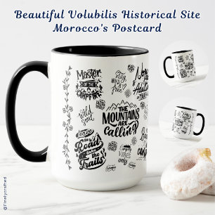 Black anf White Camping Quotes Adventure Lovers Mug