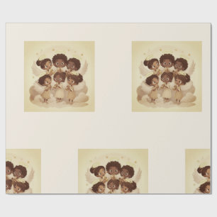 Black Angel Christmas Choir Wrapping Paper 2