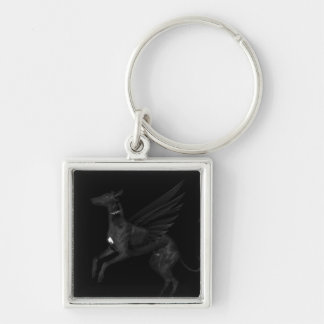 Black Angel Greyhound Keychain