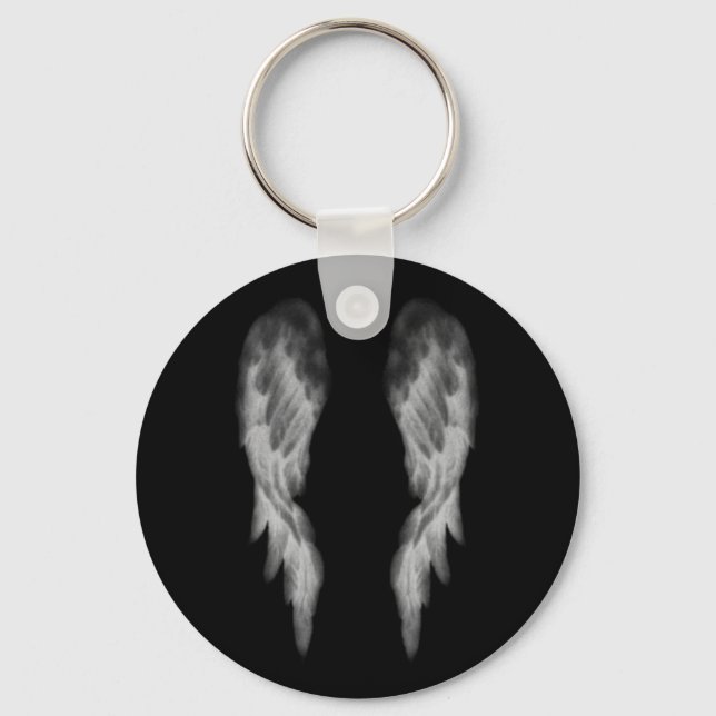 Black Angel Wings Keychain (Front)