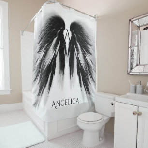 Black Angel Wings Monogram