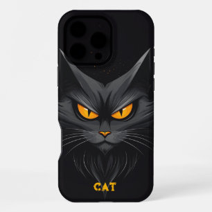 Black Angry Cat Personalized iPhone 16 Pro Max Case