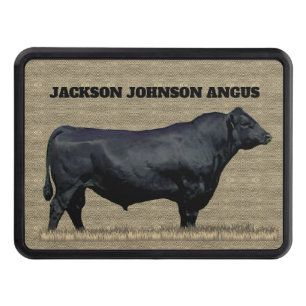 Black Angus Bull Car Trailer Hitch Cover