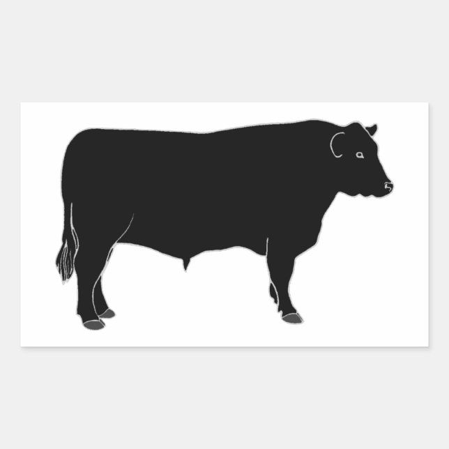 Black Angus Bull Sticker (Front)