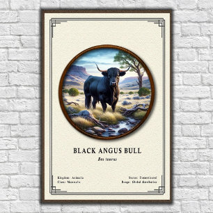 Black Angus Bull Zoology Series Poster