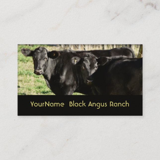 Black Angus Cattle Ranch Business Card (Front)