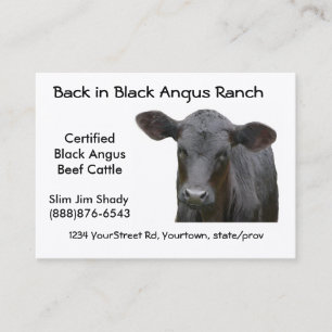 Black Angus Cattle Ranch Business Card
