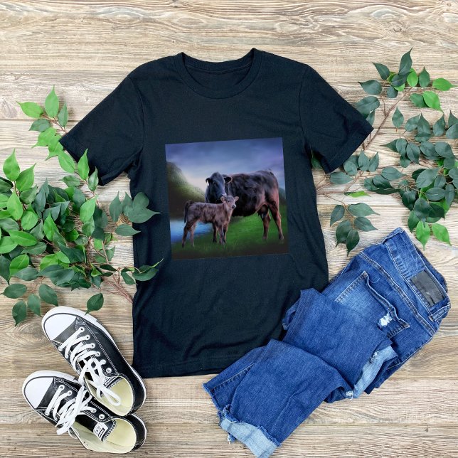 Black Angus Cow and Calf T-Shirt (Creator Uploaded)