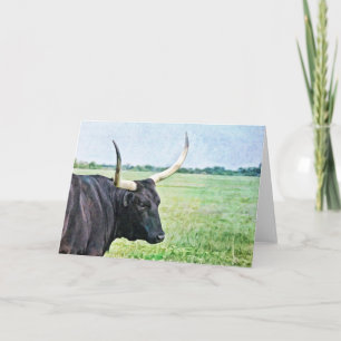 Black Angus Cow Art Note Card