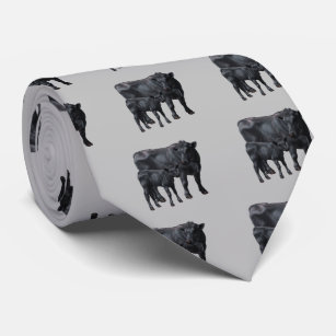 Black Angus Cow & Cute Calf Tie
