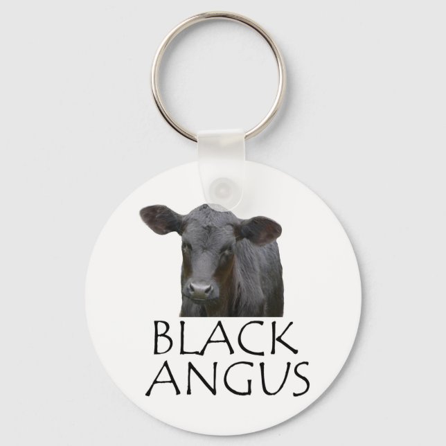 Black Angus Cow Keychain (Front)