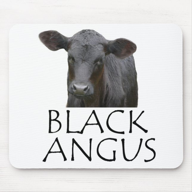 Black Angus Mouse Pad (Front)