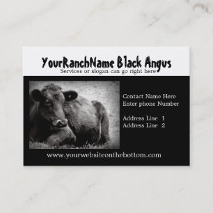 Black Angus Ranch or Farm  Supply Business Cards