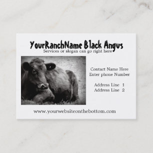 Black Angus Ranch or Farm  Supply Business Cards