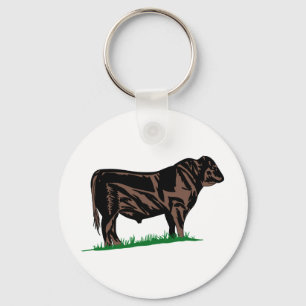 Black Angus Steer Keychain