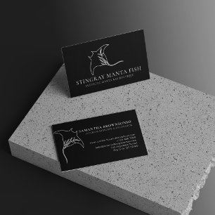 Black Animal Fish manta ray stingray Business Card