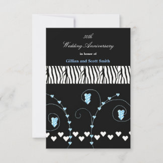 Black Animal  Print 50th  Anniversary Invitation