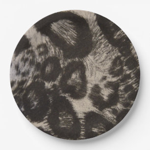 BLACK ANIMAL PRINT PAPER PLATE