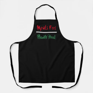Black Animal Rights "Meats Feel Plants Heal" Apron