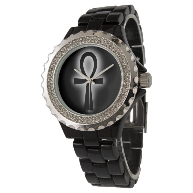 Black Ankh Watch by DAP Apparel (Angled)