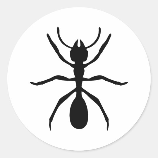 black ant classic round sticker
