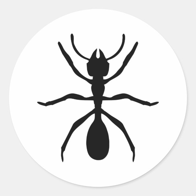 black ant classic round sticker (Front)