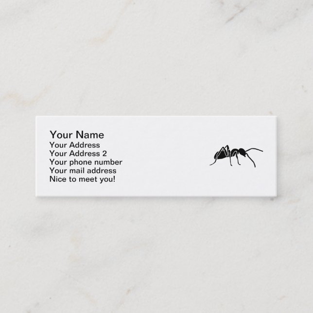 Black ant mini business card (Front)