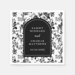 Black Antique Chinoiserie Wedding Napkin