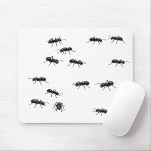 Black Ants on White Mouse Pad
