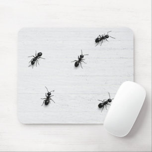 Black Ants on Whitewashed Wood Mouse Pad
