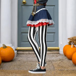 Black & Any Colour Vertical Stripe Pirate Hallowee Leggings<br><div class="desc">Customize to change secondary colour and increase or decrease size of black stripe pattern.</div>