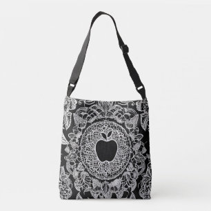 Black Apple AI art  Crossbody Bag