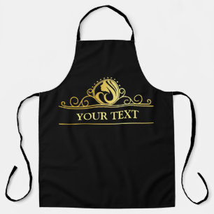 Black apron for hair salon stylist or barber shop