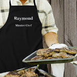 Black Apron - Solid - No Pattern<br><div class="desc">Solid black apron that can be customized with your text or logo or you can remove the text altogether. Can be gifted for nearly any occasion and is gender and age neutral. Other colorways available.</div>