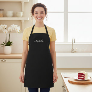 Black Apron with Custom Name