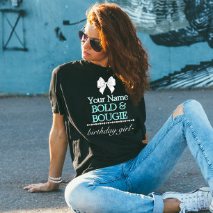 Black Aqua Tiffany Theme Elegant Birthday Girl T-Shirt