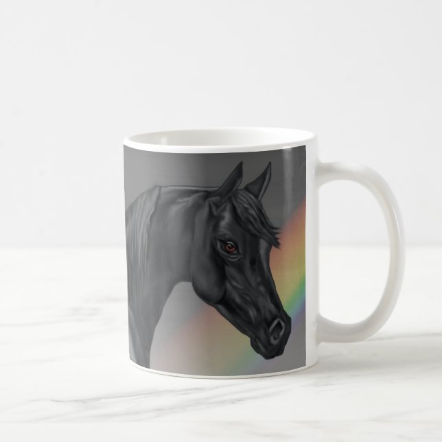 Black Arabian Horse Portrait Coffee Mug (Right)
