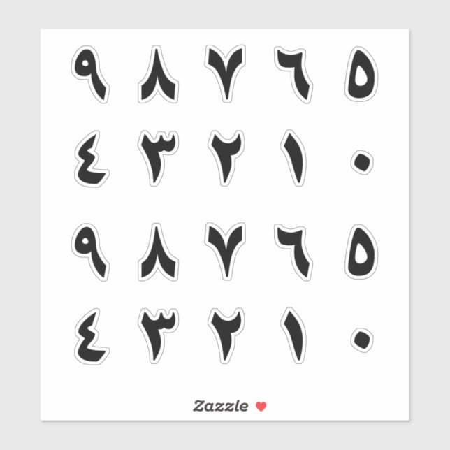 Black Arabic Number Numeral  (Sheet)